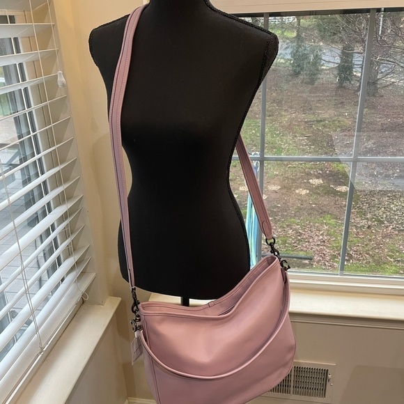 COACH Women's Soft Tabby Leather Hobo Shoulder Bag crossbody purple minimalist - Picture 6 of 15